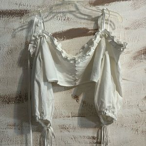 SHEIN Off-Shoulder Ruffles Crop Top